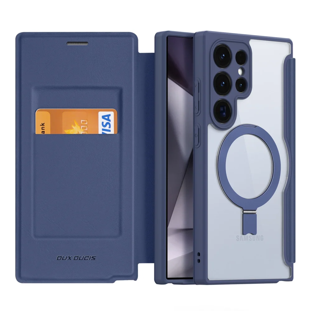 Dux Ducis Skin X Pro case with magnetic ring / stand for Samsung S24 Ultra - blueeng
