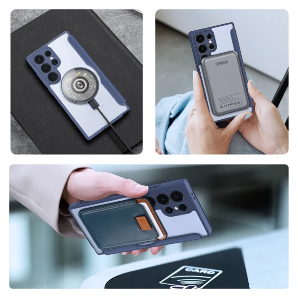 Dux Ducis Skin X Pro case with magnetic ring / stand for Samsung S24 Ultra - blueeng