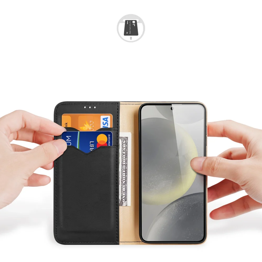 Dux Ducis Hivo case with flap and RFID blocking for Samsung Galaxy S24 - blackeng