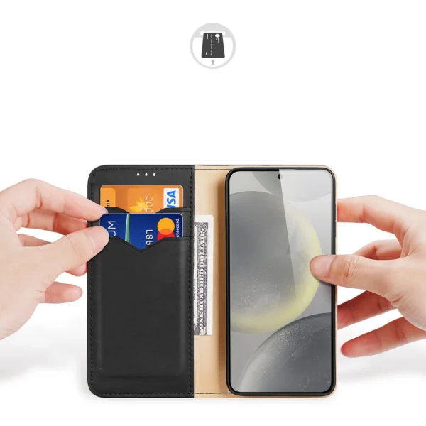 Dux Ducis Hivo case with flap and RFID blocking for Samsung Galaxy S24 - blackeng