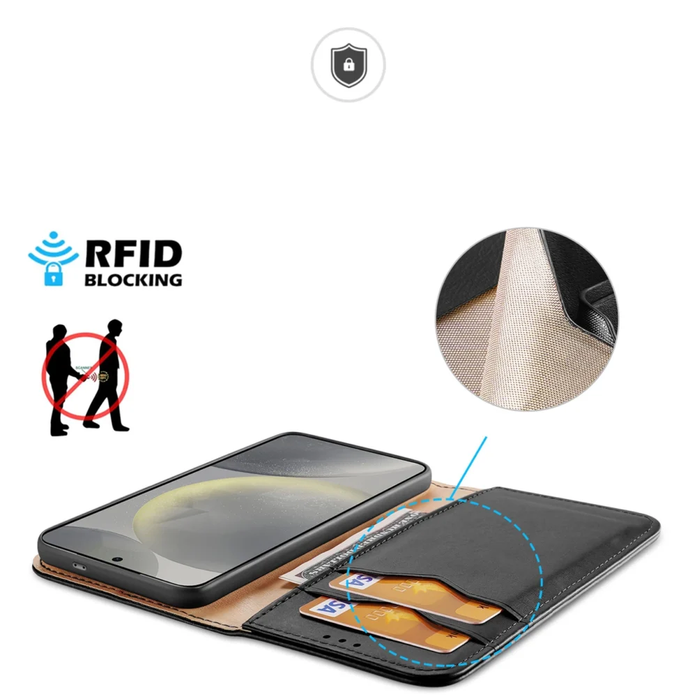 Dux Ducis Hivo case with flap and RFID blocking for Samsung Galaxy S24 - blackeng
