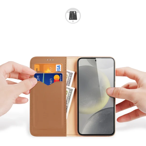 Dux Ducis Hivo case with flap and RFID blocker for Samsung Galaxy S24+ - browneng