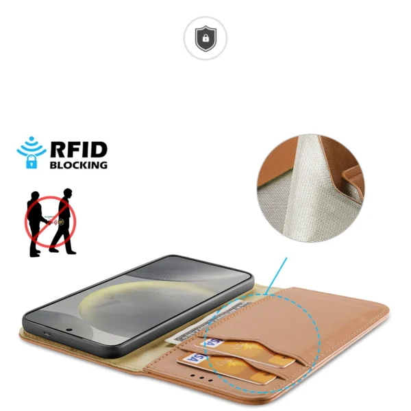 Dux Ducis Hivo case with flap and RFID blocker for Samsung Galaxy S24+ - browneng