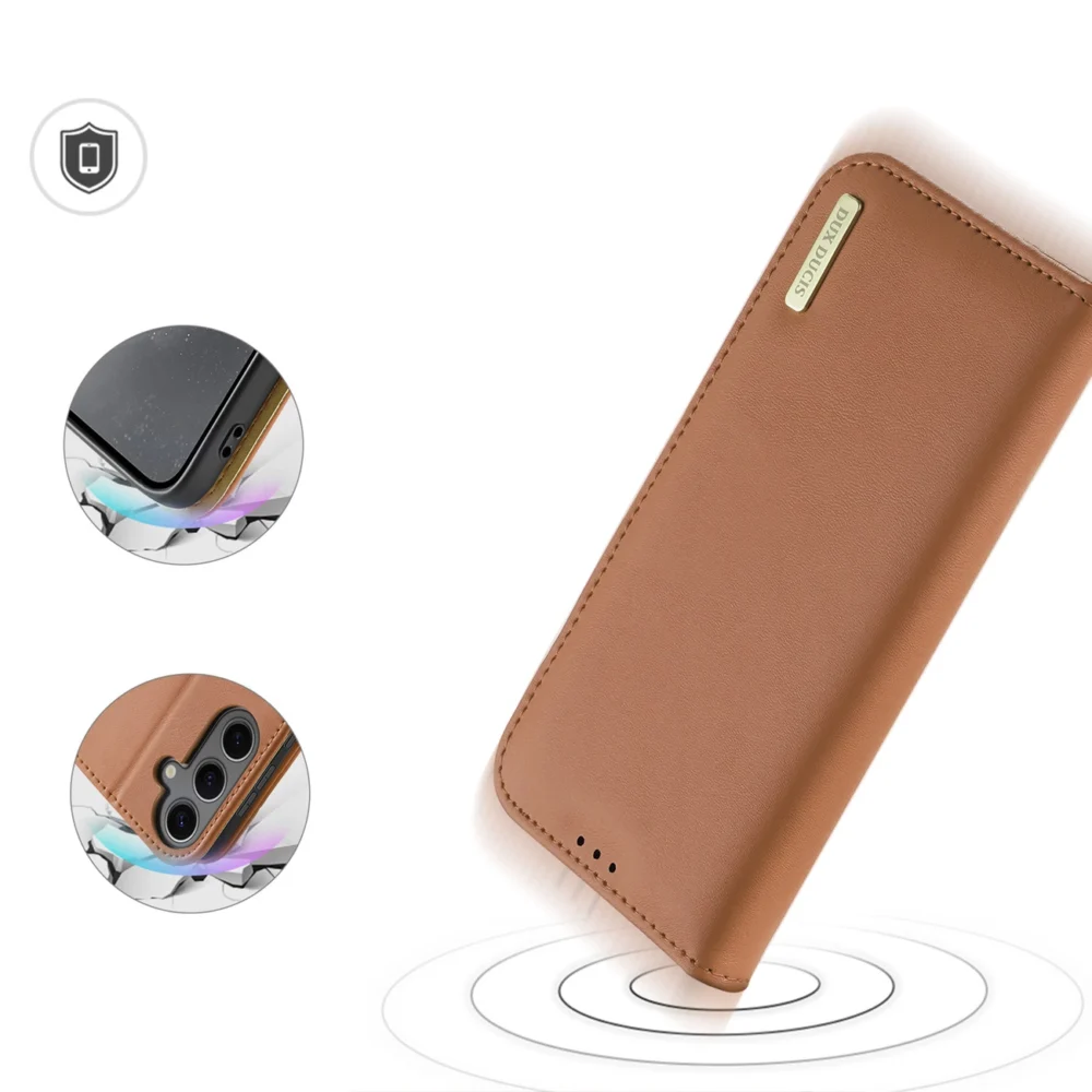Dux Ducis Hivo case with flap and RFID blocker for Samsung Galaxy S24+ - browneng