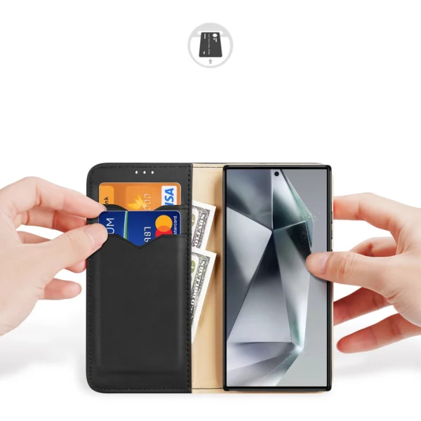 Dux Ducis Hivo case with flap and RFID blocking for Samsung S24 Galaxy Ultra - blackeng