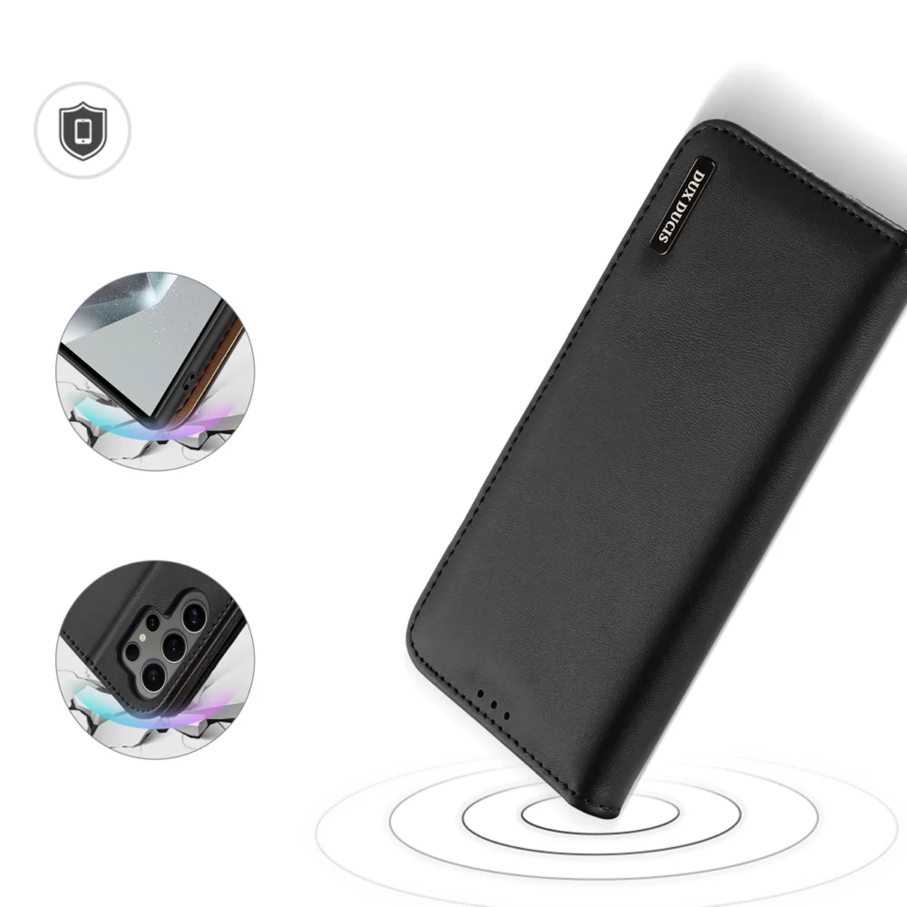 Dux Ducis Hivo case with flap and RFID blocking for Samsung S24 Galaxy Ultra - blackeng