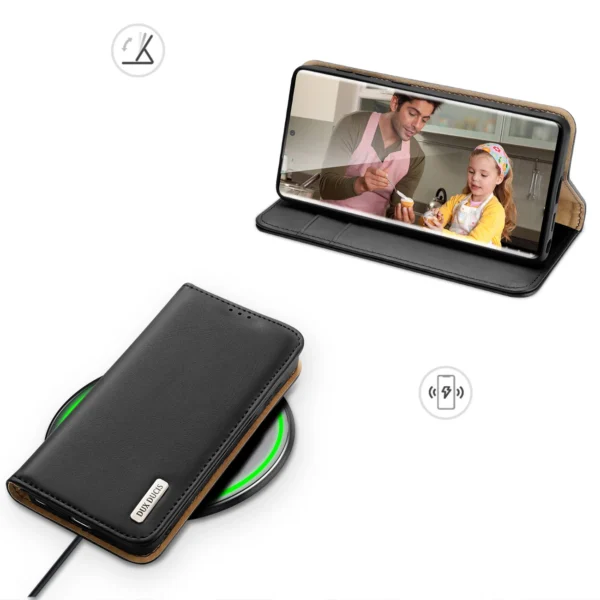 Dux Ducis Hivo case with flap and RFID blocking for Samsung S24 Galaxy Ultra - blackeng