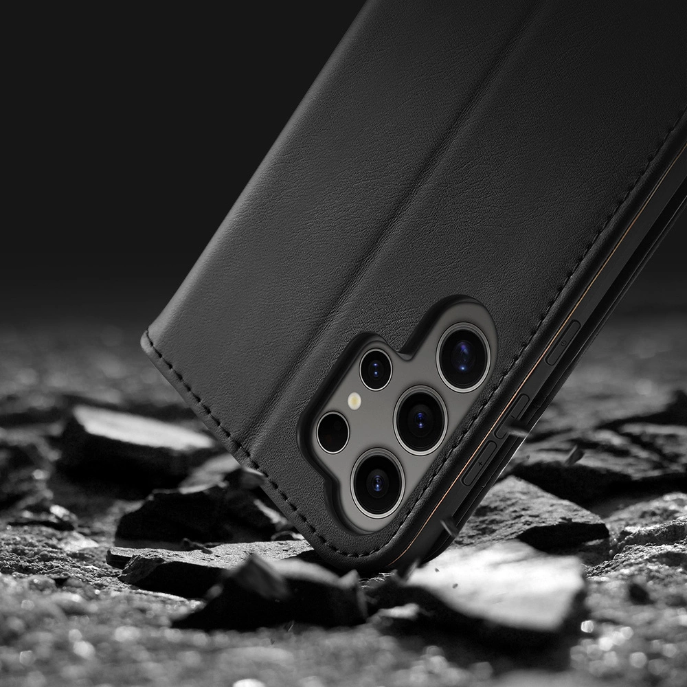 Dux Ducis Hivo case with flap and RFID blocking for Samsung S24 Galaxy Ultra - blackeng