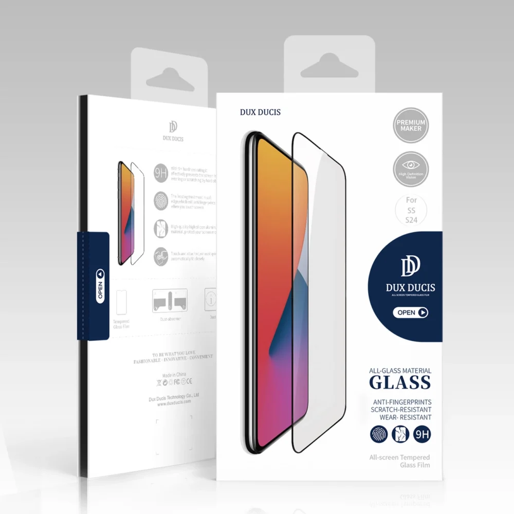 3D Dux Ducis Curved Glass for Samsung S24 - with black frameeng