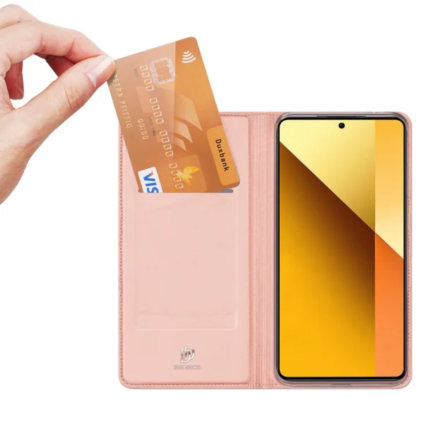 Dux Ducis Skin Pro case with flap and card slot for Xiaomi Redmi Note 13 5G - pinkeng