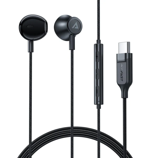 Acefast L2 in-ear headphones with USB-C connector, microphone and remote control 1.2 m - blackeng