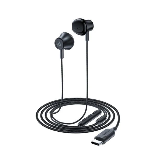 Acefast L2 in-ear headphones with USB-C connector, microphone and remote control 1.2 m - blackeng