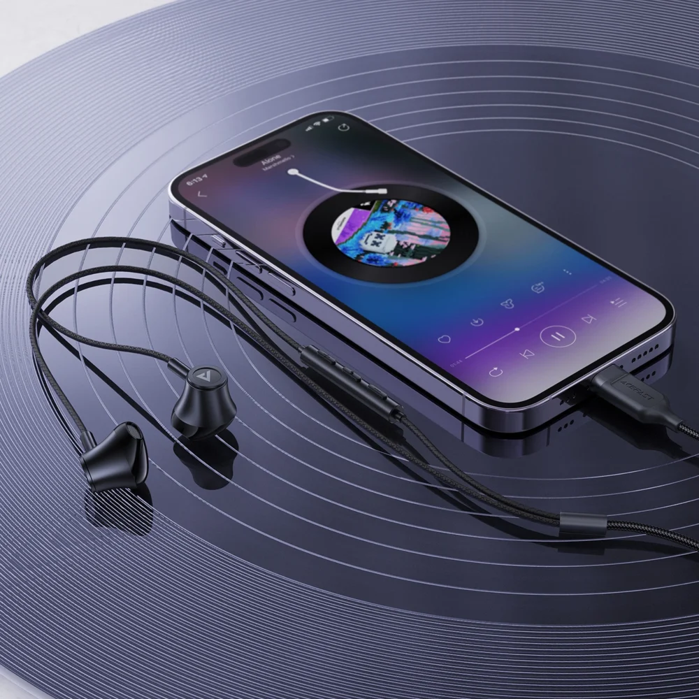 Acefast L2 in-ear headphones with USB-C connector, microphone and remote control 1.2 m - blackeng