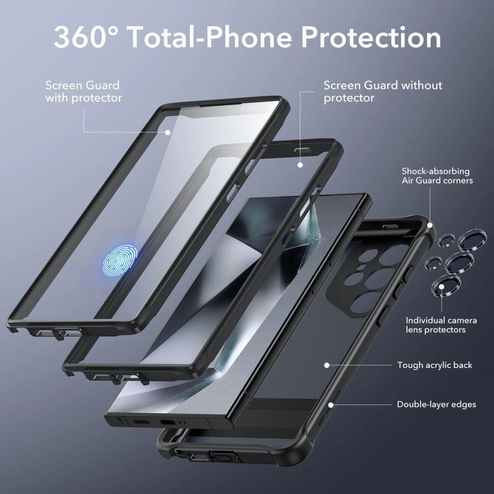 ESR Armor Kickstand Case for Samsung Galaxy S24 Ultra - Clear Blackeng