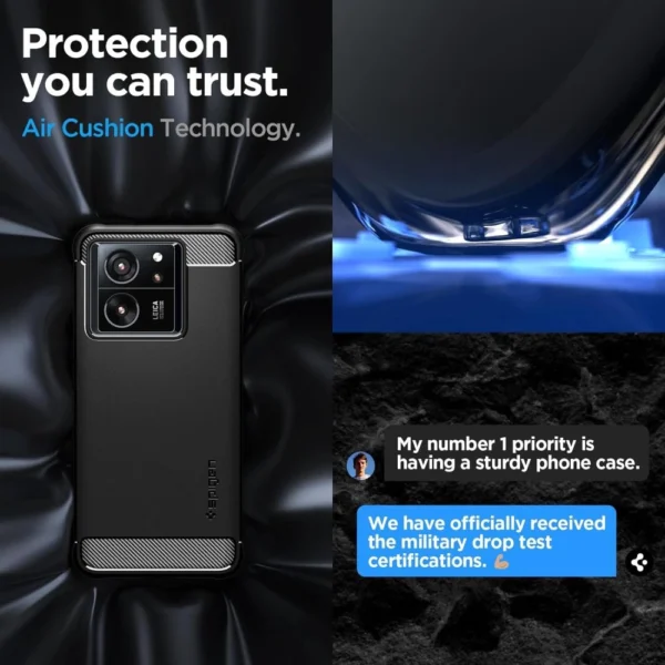 Spigen Rugged Armor case for Xiaomi 13T / 13T Pro - matte blackeng