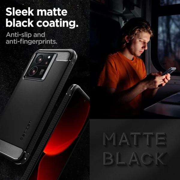 Spigen Rugged Armor case for Xiaomi 13T / 13T Pro - matte blackeng