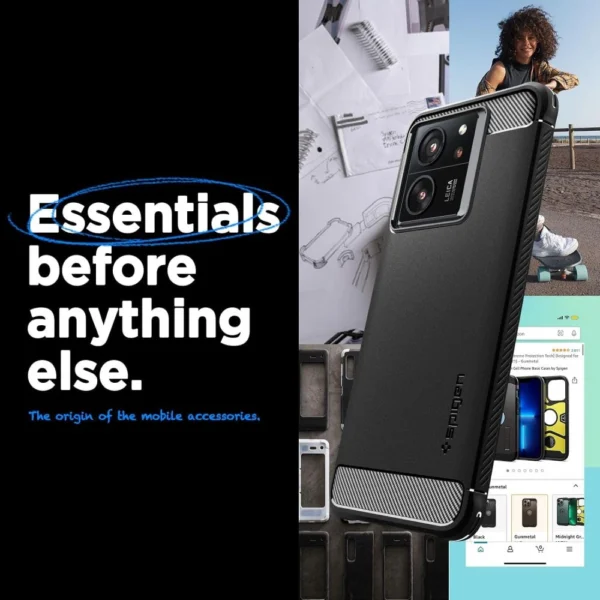 Spigen Rugged Armor case for Xiaomi 13T / 13T Pro - matte blackeng