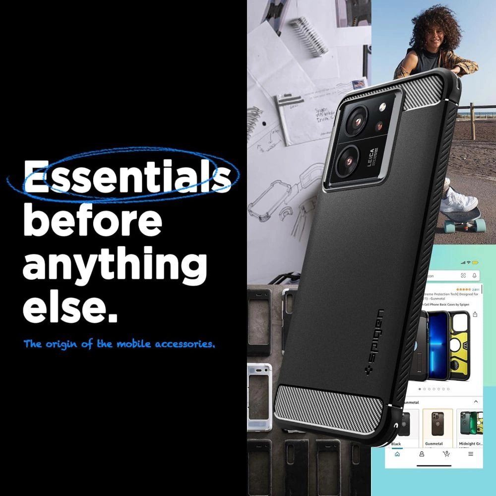 Spigen Rugged Armor case for Xiaomi 13T / 13T Pro - matte blackeng