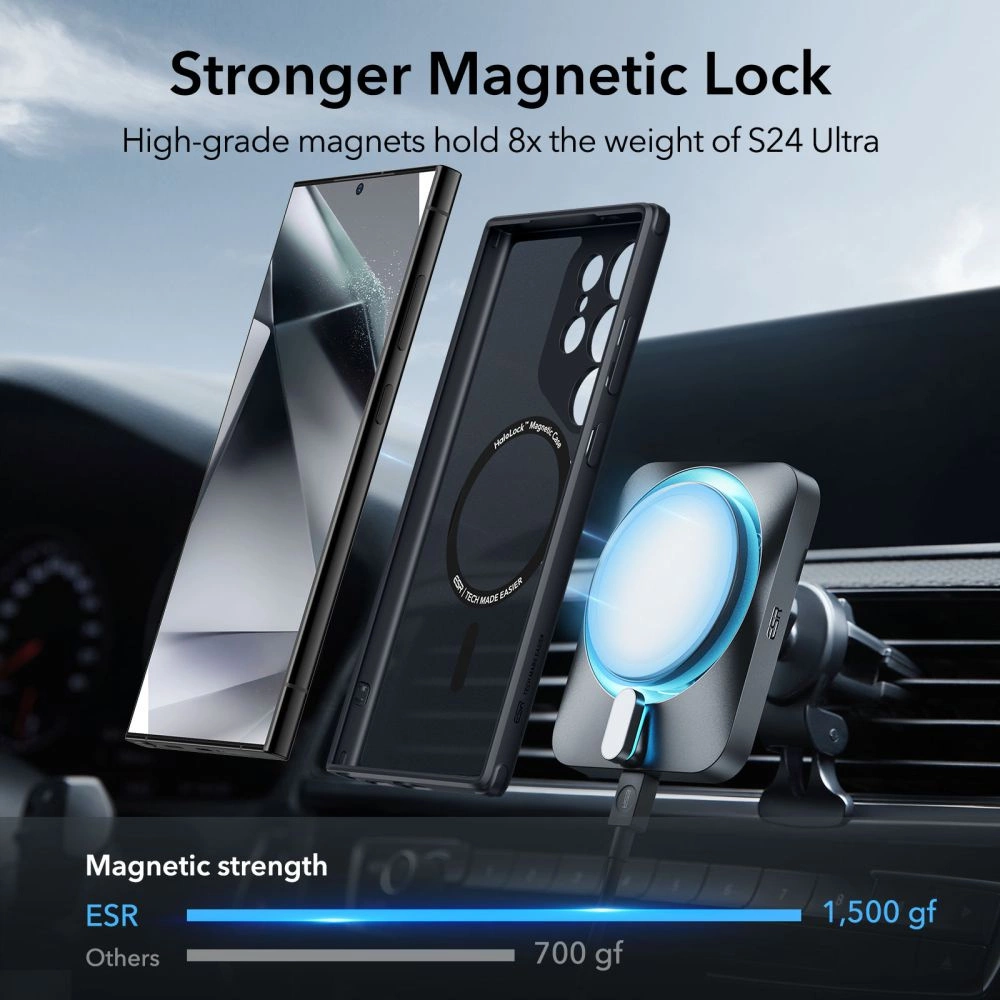 ESR Classic Hybrid Halolock Case for Samsung Galaxy S24 Ultra - Matte Blackeng