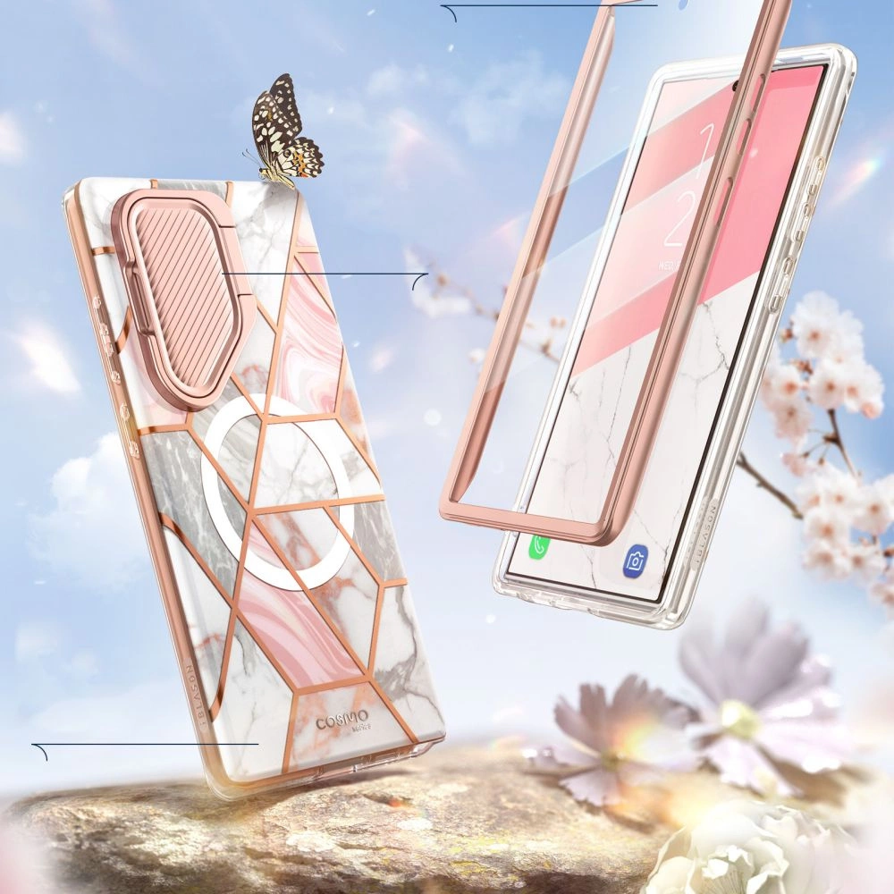 Supcase Cosmo Mag Case with MagSafe for Samsung Galaxy S24 Ultra - Pink Marbleeng