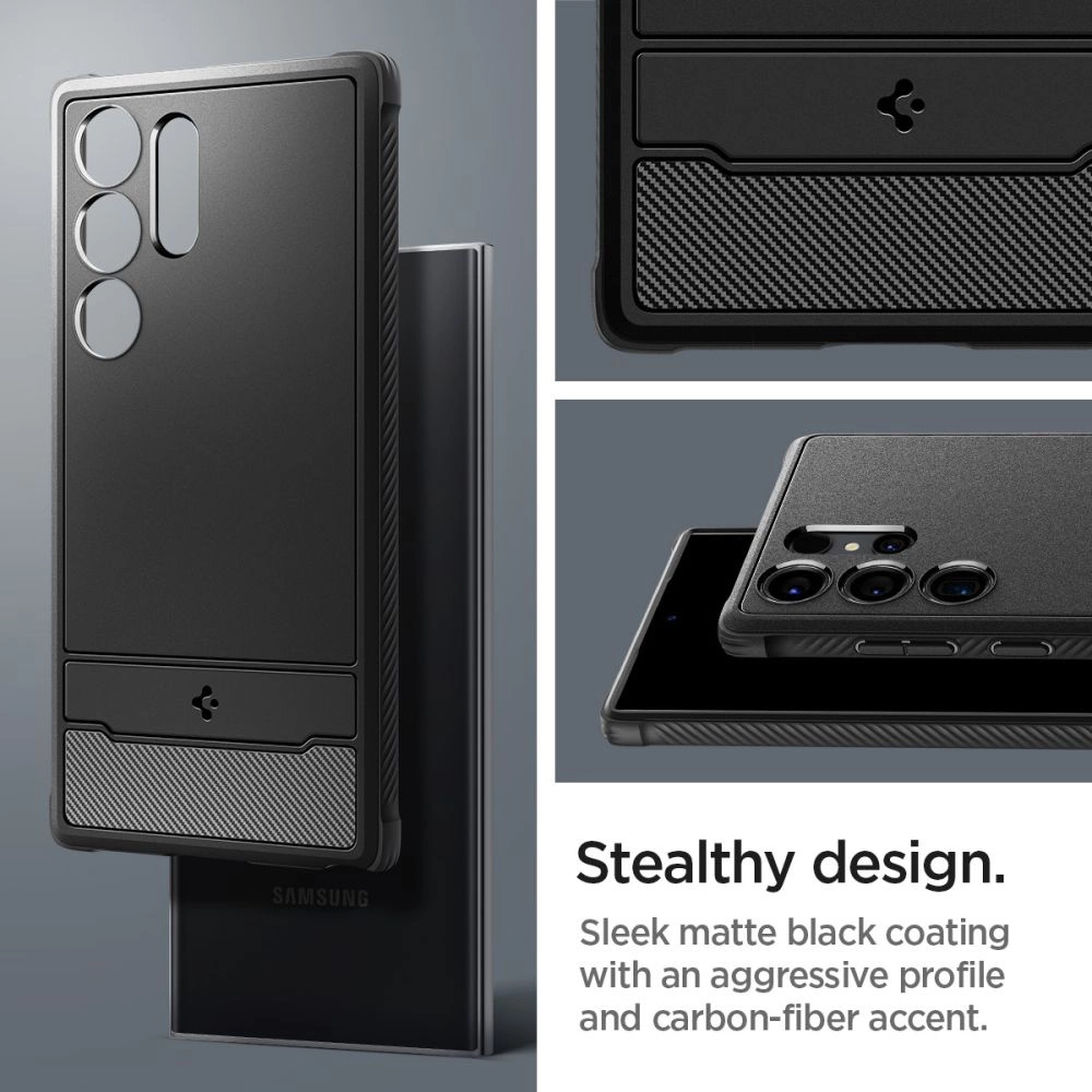 Spigen Rugged Armor Case for Samsung Galaxy S24 Ultra - Matte Blackeng