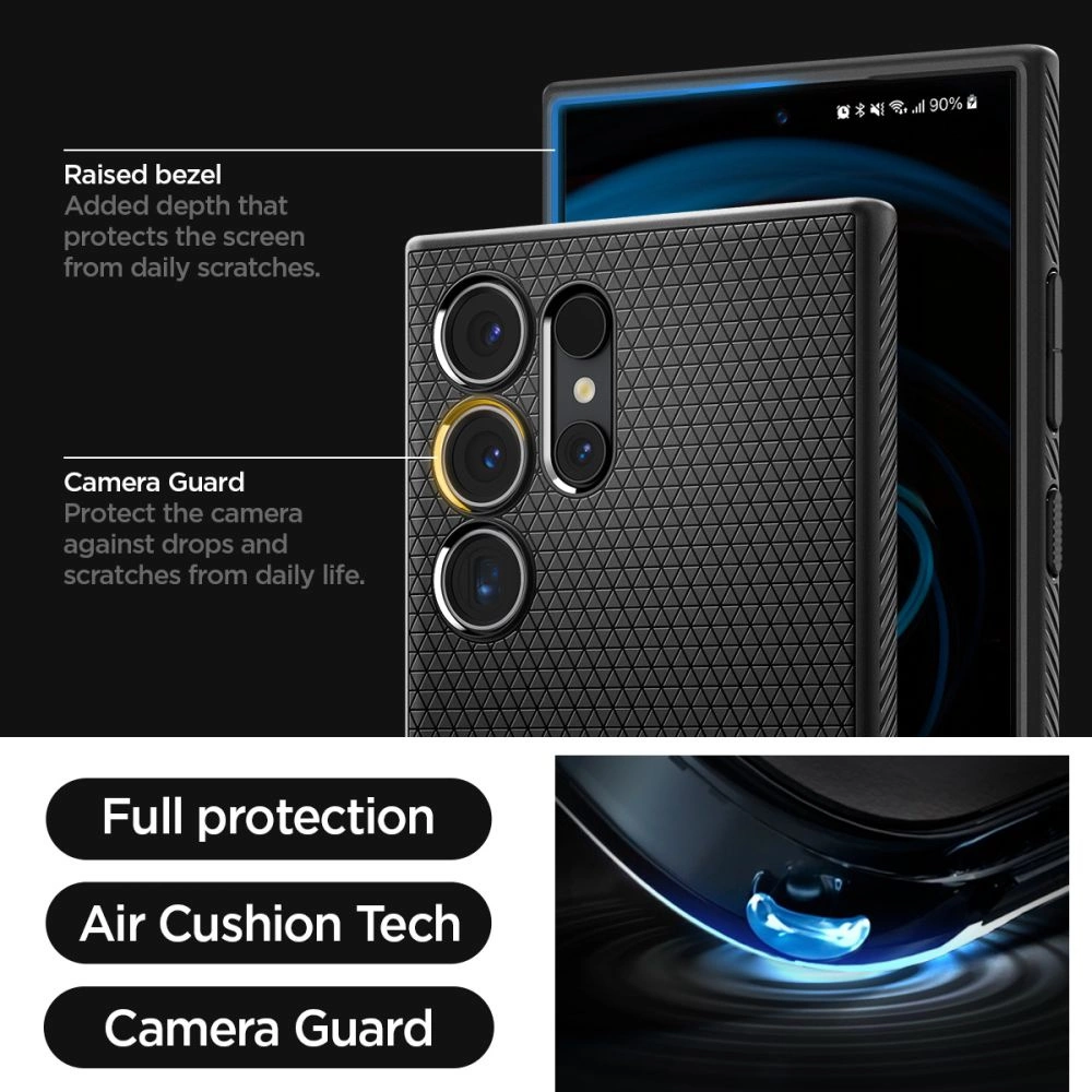 Spigen Liquid Air Case for Samsung Galaxy S24 Ultra - Matte Blackeng
