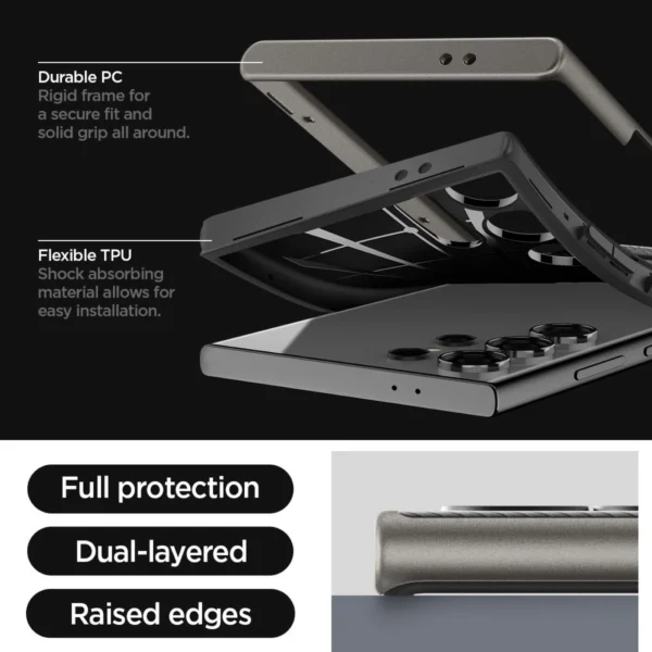 Spigen Neo Hybrid Case for Samsung Galaxy S24 Ultra - Metallic Grayeng