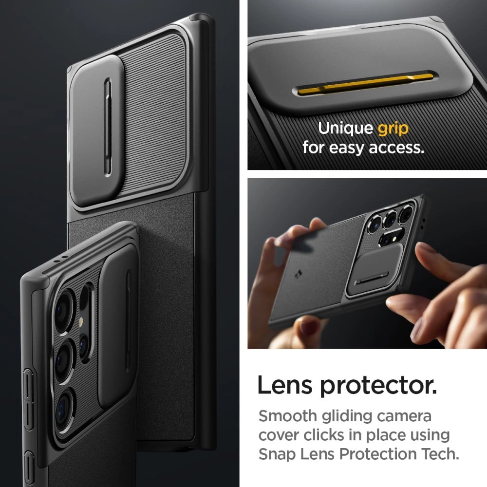 Spigen Optik Armor Case for Samsung Galaxy S24 Ultra - Blackeng