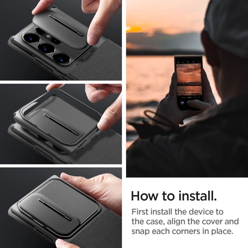 Spigen Optik Armor Case for Samsung Galaxy S24 Ultra - Blackeng