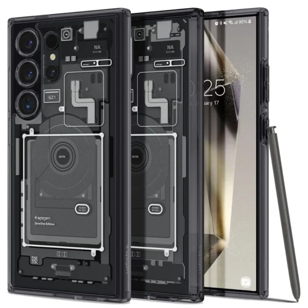 Spigen Ultra Hybrid Case for Samsung Galaxy S24 Ultra - Dark Gray (Zero One Pattern)eng