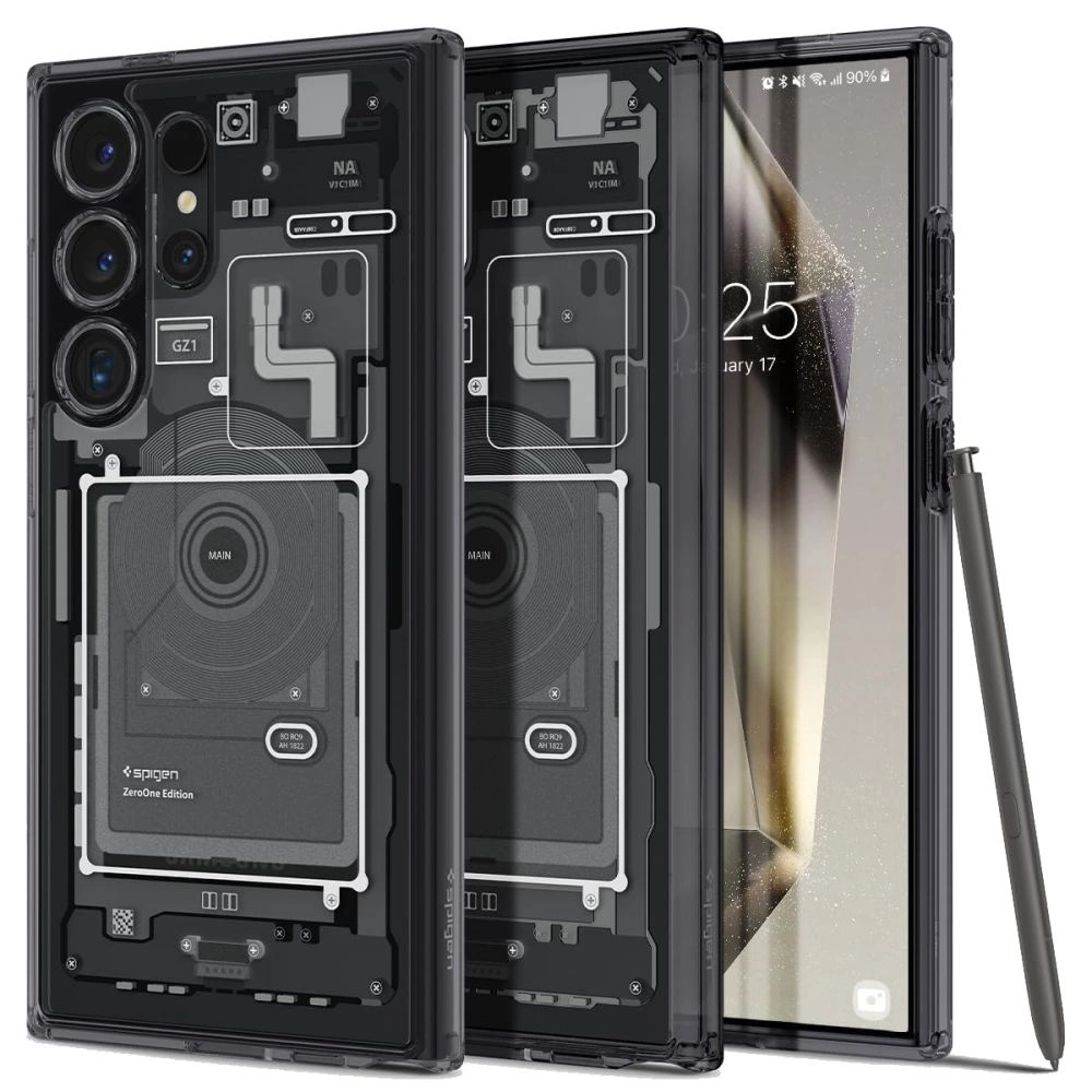 Spigen Ultra Hybrid Case for Samsung Galaxy S24 Ultra - Dark Gray (Zero One Pattern)eng
