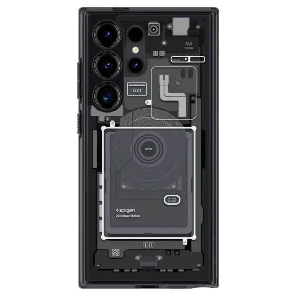 Spigen Ultra Hybrid Case for Samsung Galaxy S24 Ultra - Dark Gray (Zero One Pattern)eng
