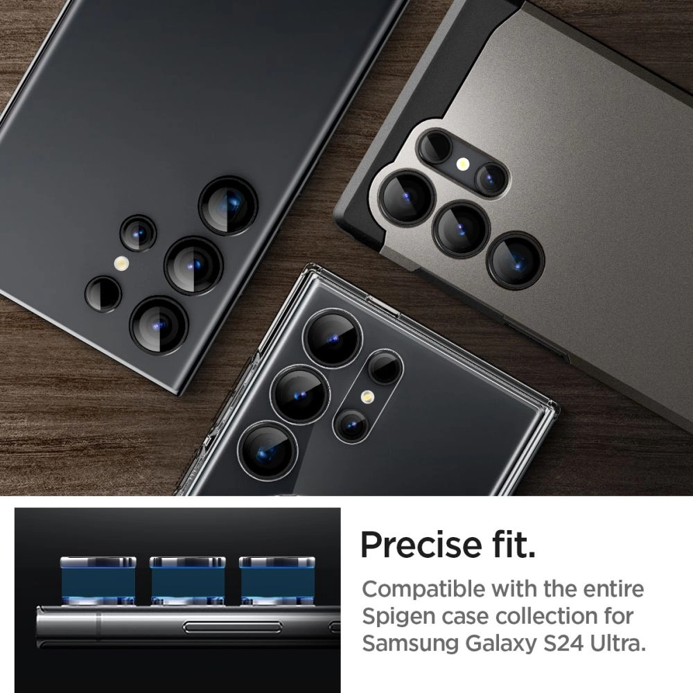 Spigen Optik.tR EZ Fit Camera Protector for Samsung Galaxy S24 Ultra - Black 2 pcs.eng