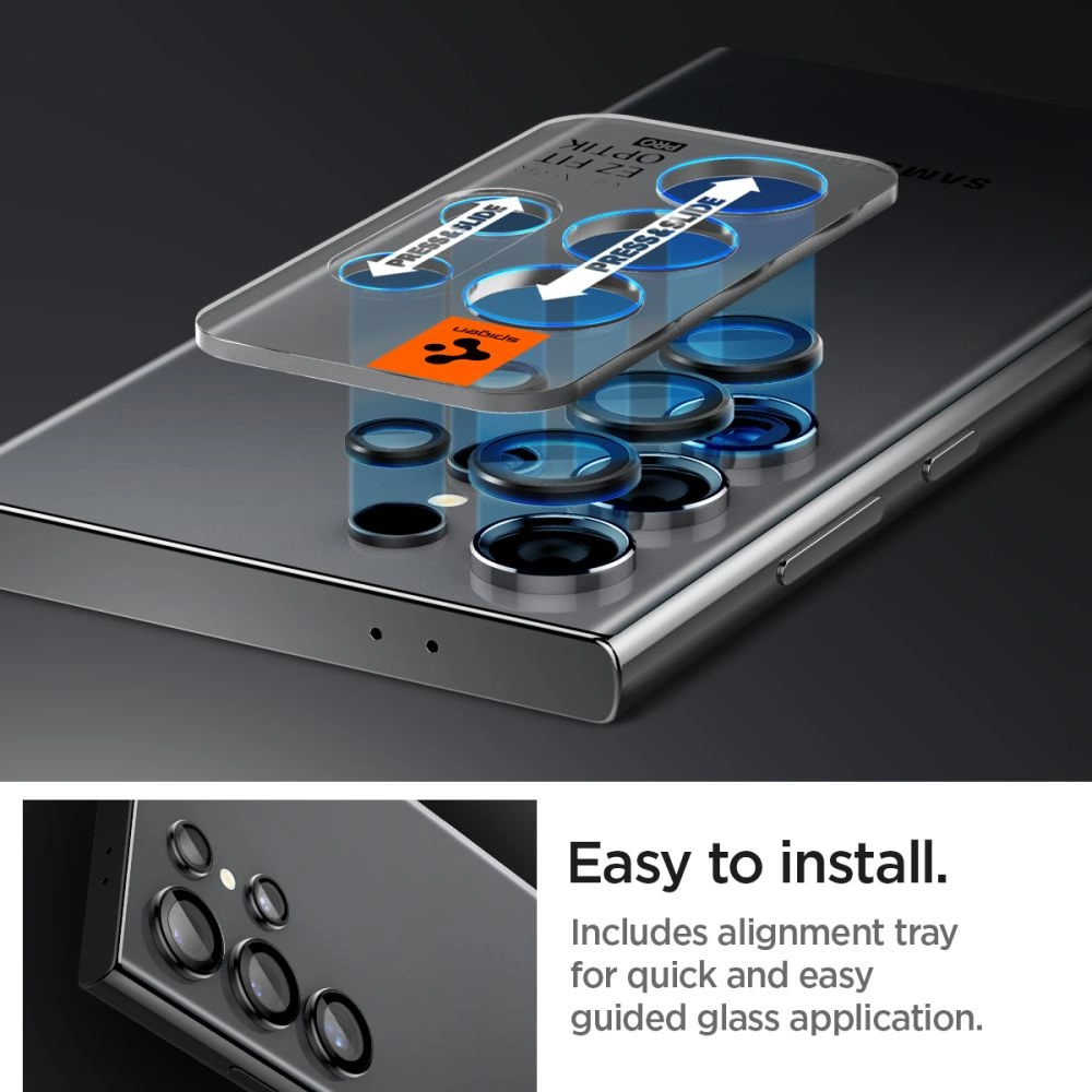 Spigen Optik.tR EZ Fit Camera Protector for Samsung Galaxy S24 Ultra - Black 2 pcs.eng