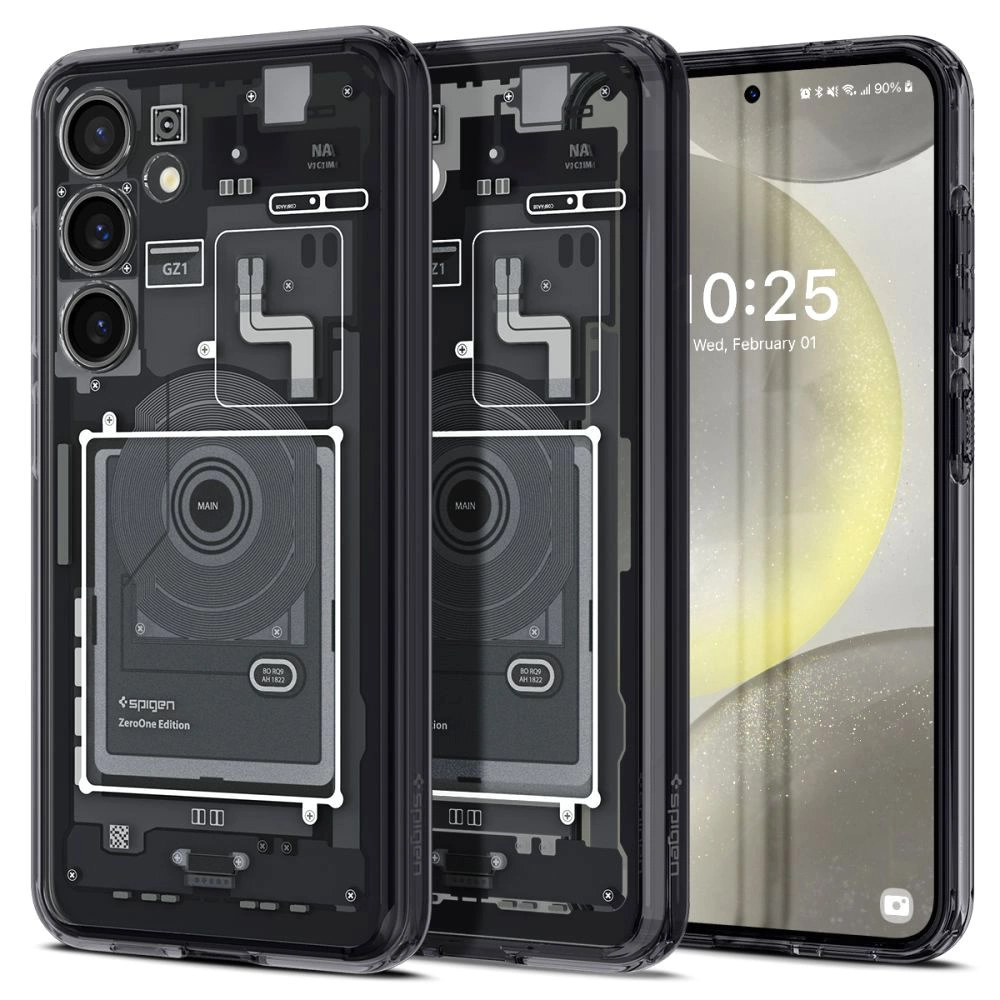 Spigen Ultra Hybrid Case for Samsung Galaxy S24 - Dark Gray (Zero One Pattern)eng