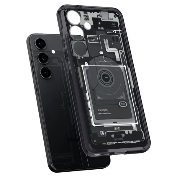 Spigen Ultra Hybrid Case for Samsung Galaxy S24 - Dark Gray (Zero One Pattern)eng