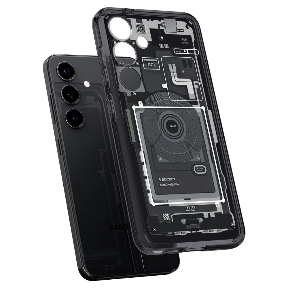 Spigen Ultra Hybrid Case for Samsung Galaxy S24 - Dark Gray (Zero One Pattern)eng