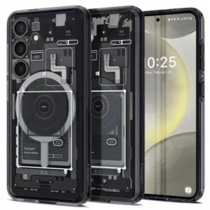 Spigen Ultra Hybrid OneTap Ring Case with MagSafe for Samsung Galaxy S24 - Clear (Zero One Pattern)eng
