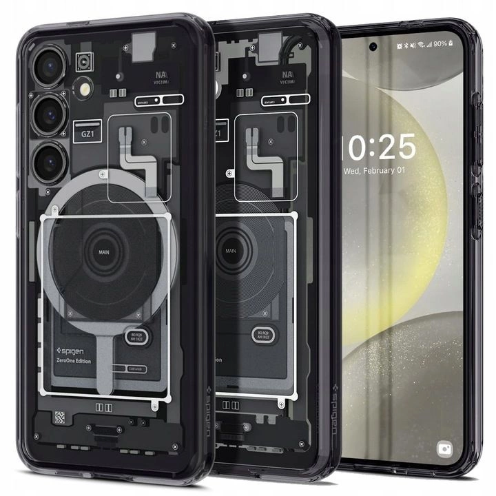 Spigen Ultra Hybrid OneTap Ring Case with MagSafe for Samsung Galaxy S24 - Clear (Zero One Pattern)eng