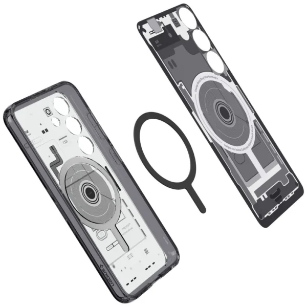 Spigen Ultra Hybrid OneTap Ring Case with MagSafe for Samsung Galaxy S24 - Clear (Zero One Pattern)eng
