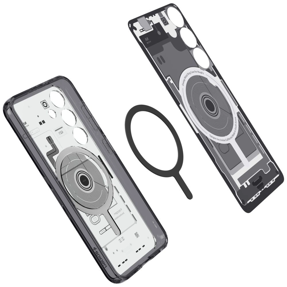 Spigen Ultra Hybrid OneTap Ring Case with MagSafe for Samsung Galaxy S24 - Clear (Zero One Pattern)eng