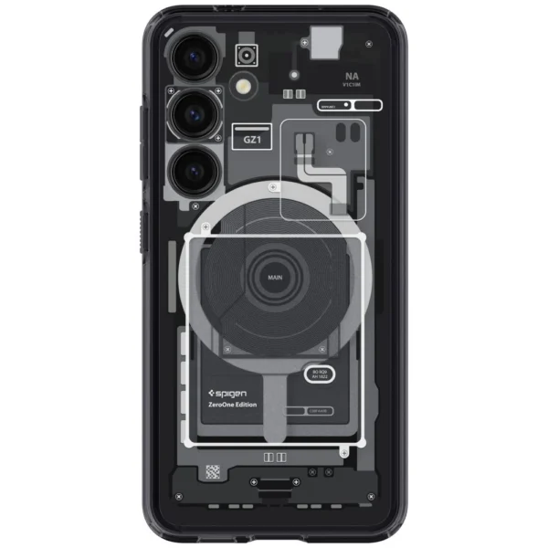 Spigen Ultra Hybrid OneTap Ring Case with MagSafe for Samsung Galaxy S24 - Clear (Zero One Pattern)eng