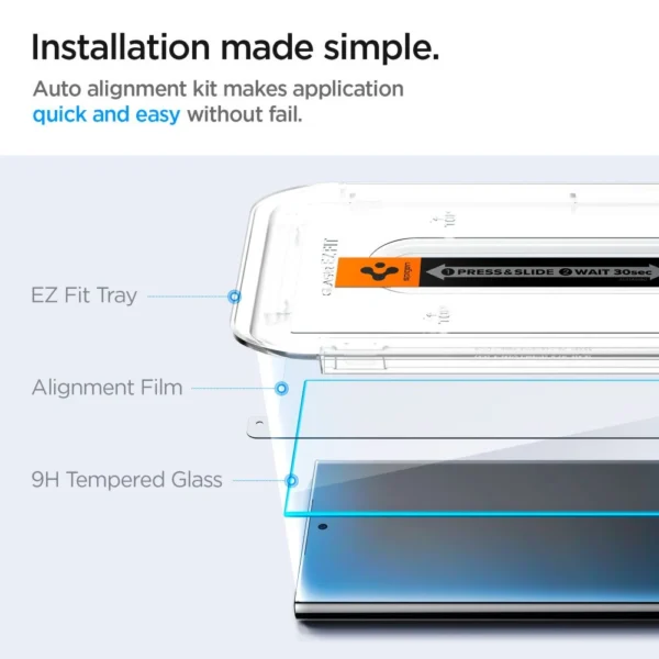 Spigen Glas.tR EZ Fit Tempered Glass for Samsung Galaxy S24 Ultra - 2 pcs.eng