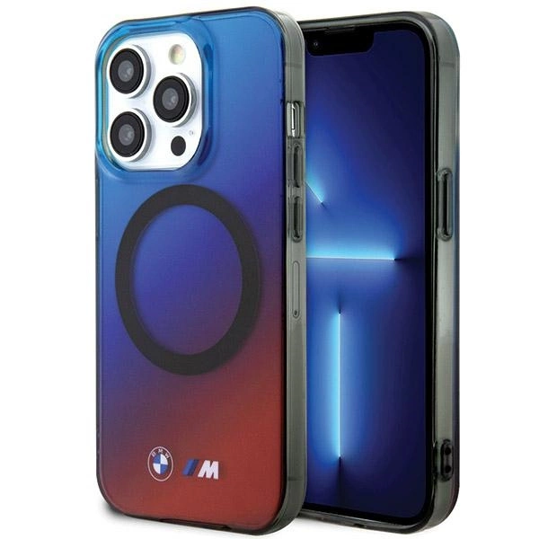 BMW M Gradient MagSafe case for iPhone 15 Pro Max - red and blueeng