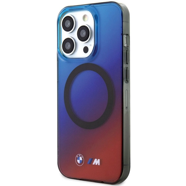 BMW M Gradient MagSafe case for iPhone 15 Pro Max - red and blueeng