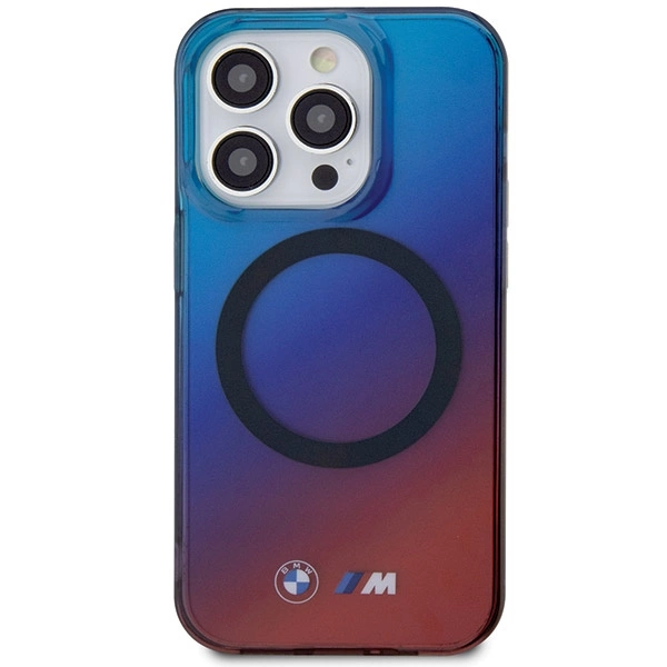 BMW M Gradient MagSafe case for iPhone 15 Pro Max - red and blueeng