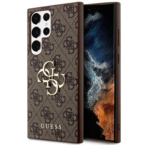Guess 4G Big Metal Logo Case for Samsung Galaxy S24 Ultra - Browneng