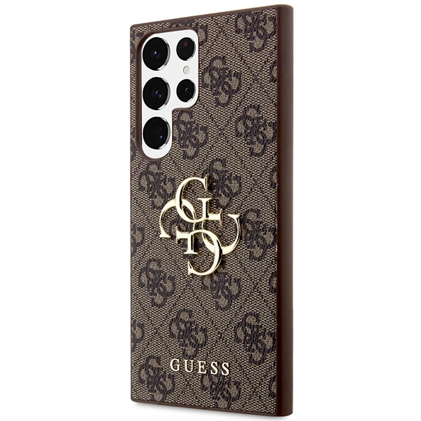 Guess 4G Big Metal Logo Case for Samsung Galaxy S24 Ultra - Browneng