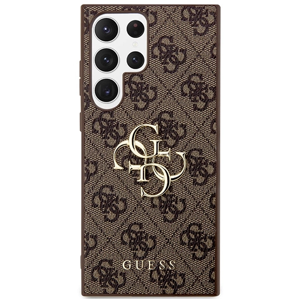 Guess 4G Big Metal Logo Case for Samsung Galaxy S24 Ultra - Browneng