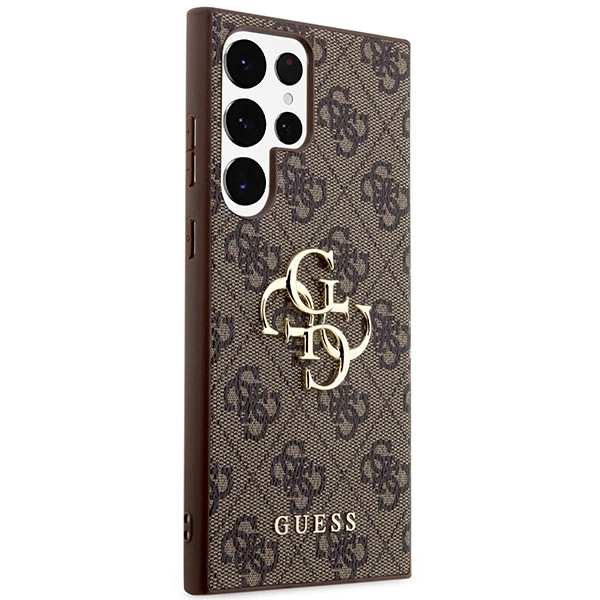 Guess 4G Big Metal Logo Case for Samsung Galaxy S24 Ultra - Browneng
